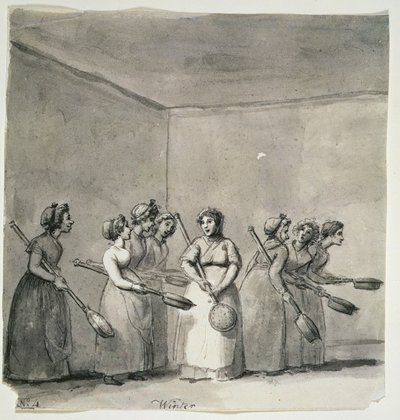 冬（鉛筆と紙の上で洗う） 作： George Dance